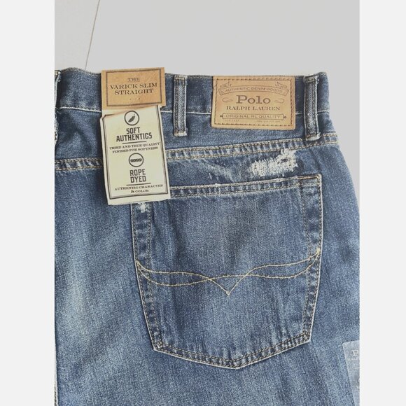 Polo Ralph Lauren Blue Denim The Varick Slim Straight Jeans - Picture 7 of 7